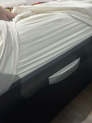 Canapé abatible polipiel negro 135cm + Colchón