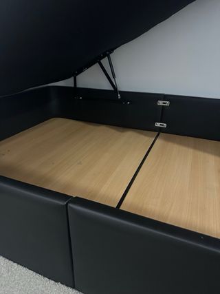 Canapé abatible polipiel negro 135cm + Colchón