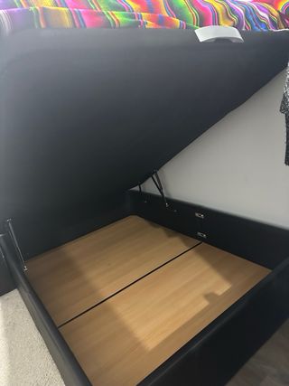 Canapé abatible polipiel negro 135cm + Colchón