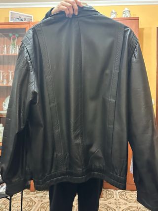 Chaqueta Cuero Vintage J. García Negra
