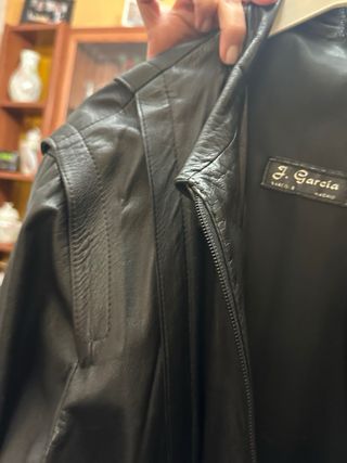 Chaqueta Cuero Vintage J. García Negra