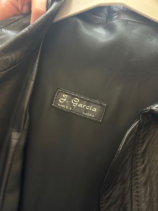 Chaqueta Cuero Vintage J. García Negra