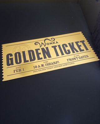 Billete Dorado Willy Wonka - Golden Ticket