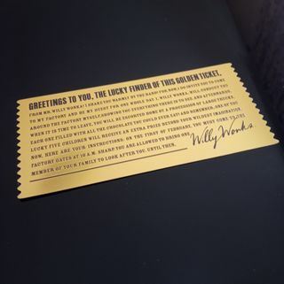 Billete Dorado Willy Wonka - Golden Ticket