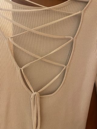 Jersey Stradivarius beige manga larga