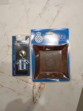 Cenicero Piel RCD Espanyol + Llavero