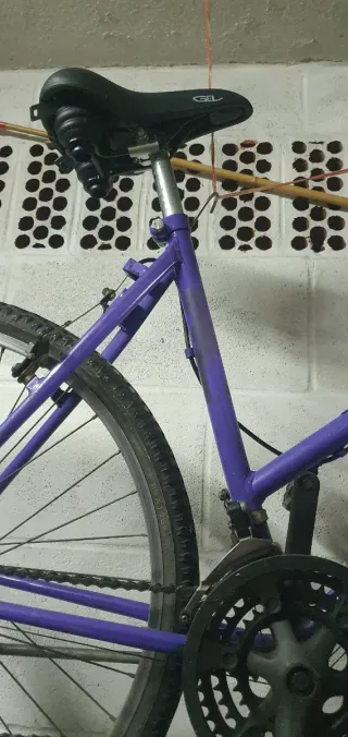 Bicicleta morada antigua