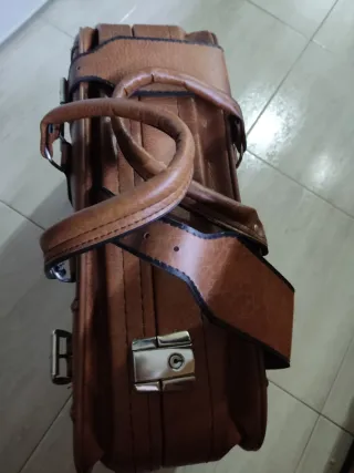 Maleta de viaje vintage marrón, mediana