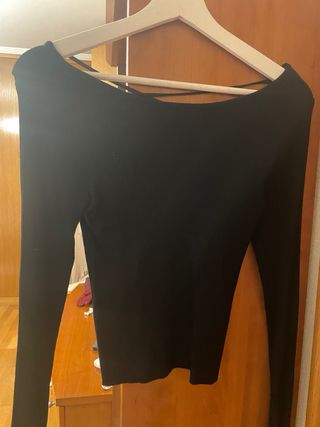 Jersey Stradivarius negro manga larga