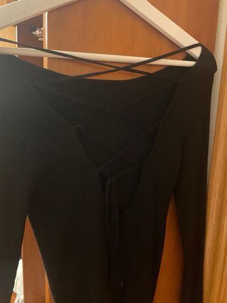 Jersey Stradivarius negro manga larga