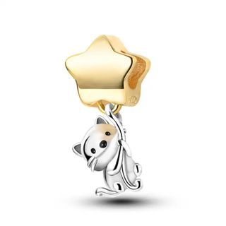 CHARM GATO ESTRELLA PARA PULSERA PANDORA CON CAJA