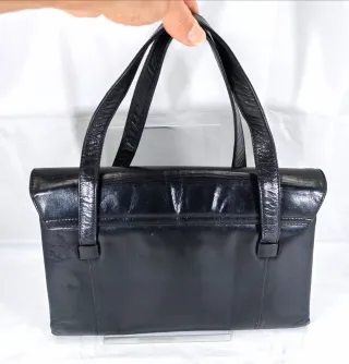 Borsa vintage pelle nera anni '60
