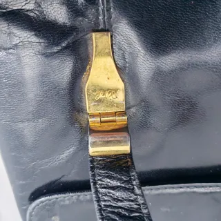 Borsa vintage pelle nera anni '60