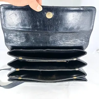 Borsa vintage pelle nera anni '60