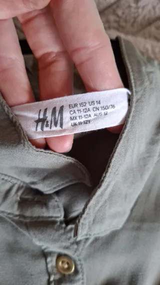 Vestido camisero verde militar talla S