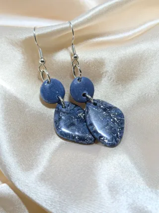 Pendientes Arcilla Polimérica Azul y Plata