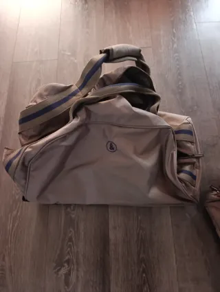 Bolsa de viaje con ruedas gris/ caqui