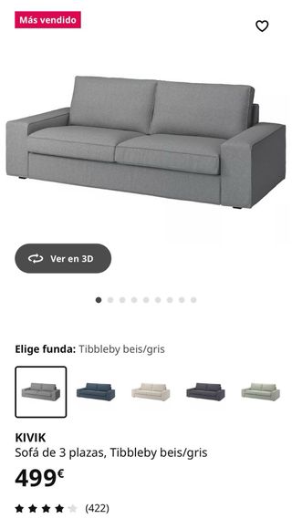 Sofá rosa de tela Ikea + otomana