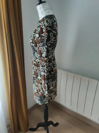 Vestido corto pana estampado floral Talla XS