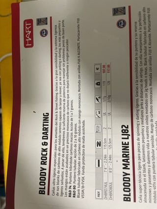 Caña Hart Bloody Rock & Darting.