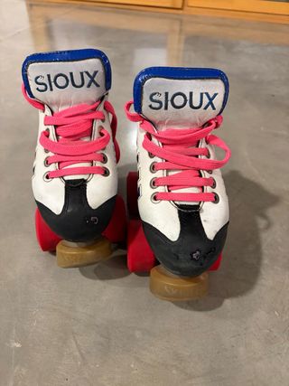 Patines de hockey Sioux blancos y rosas talla 31