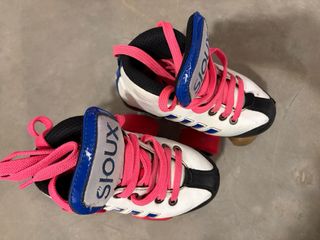 Patines de hockey Sioux blancos y rosas talla 31