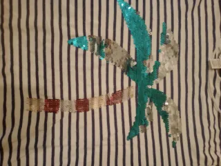 T-shirt bambina righe con paillettes