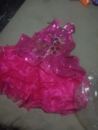 Vestido fiesta niña 6-7 años rosa