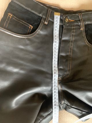 Pantalón mujer cuero y ante sintético negro