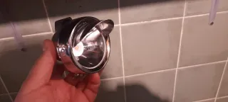 Faro de bicicleta cromado