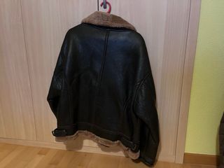 Cazadora Piel Hombre Negra y Marrón