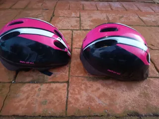 2 Cascos Bicicleta Niños Rosa y Negro