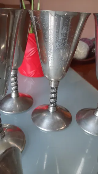 6 copas metal chapado plata E.P.B. Vintage