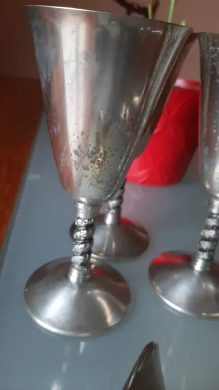 6 copas metal chapado plata E.P.B. Vintage