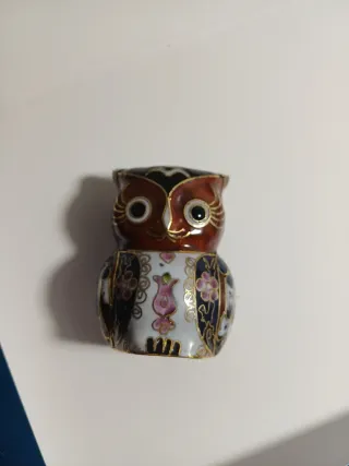 Statuina gufo portafortuna smaltato anni'70