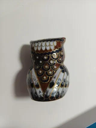Statuina gufo portafortuna smaltato anni'70