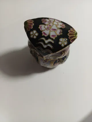 Statuina gufo portafortuna smaltato anni'70