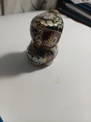 Statuina gufo portafortuna smaltato anni'70