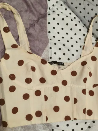 Conjunto Zara Top y Falda Lunares