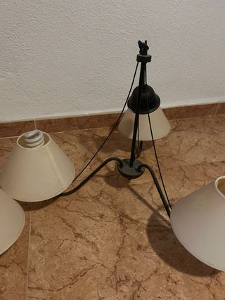 Lote 2 Lámparas de Tela y Metal