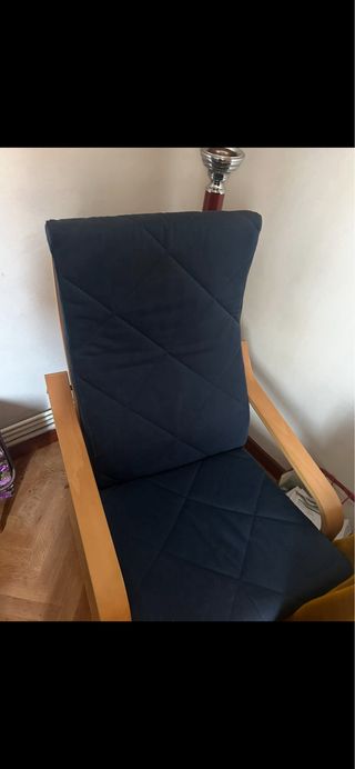 Sillón Poäng Ikea madera y azul