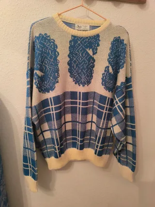 Jersey Vintage Azul y Beige