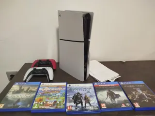 PS5 con 2 mandos y 5 juegos