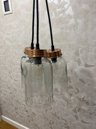 Lámpara colgante cristal y metal