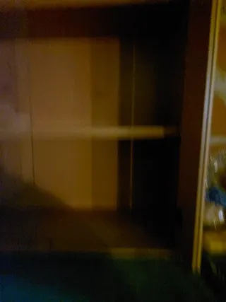 Vitrina de madera y cristal marrón