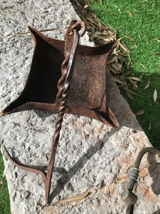 antiguo candil quinqué lampara Rústica aceite