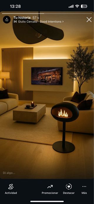 Chimenea Bioetanol Negra.