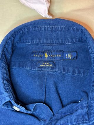 Camisa Ralph Lauren T. L Slim Azul Marino