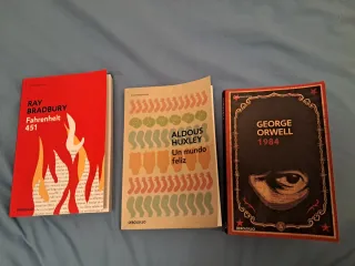 Pack 3 libros Fahrenheit 451, un mundo feliz y 198