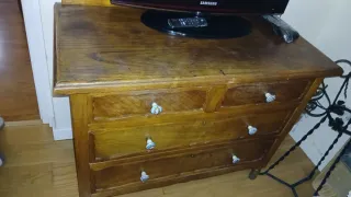 Cómoda tocador madera y cristal